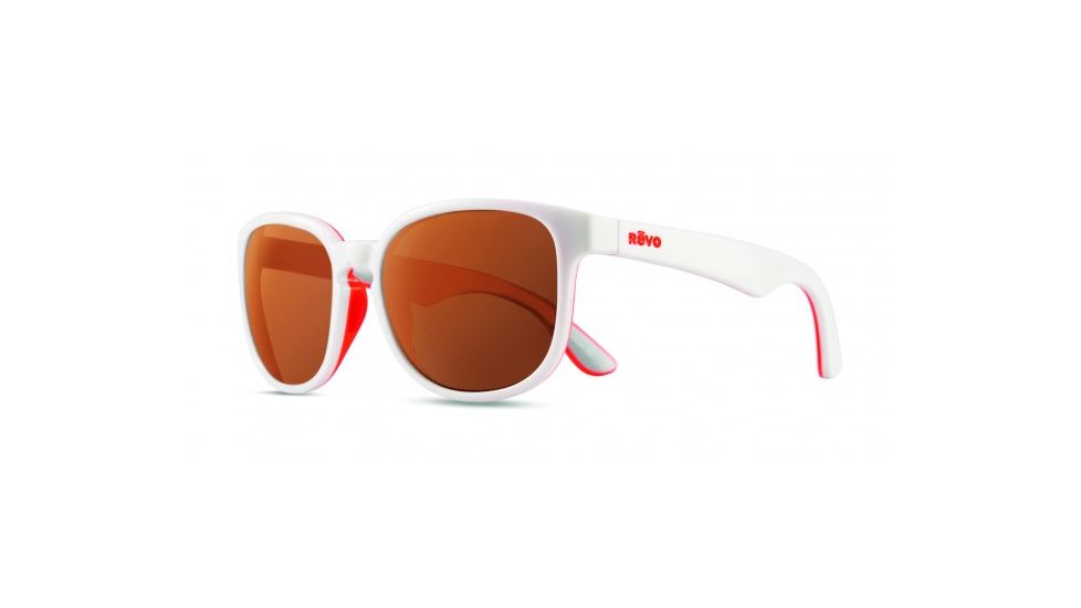 Revo Kash Sunglasses, White/Coral/Grey Frame, Open Road Lens, Polarized, RE 1028 09 OR
