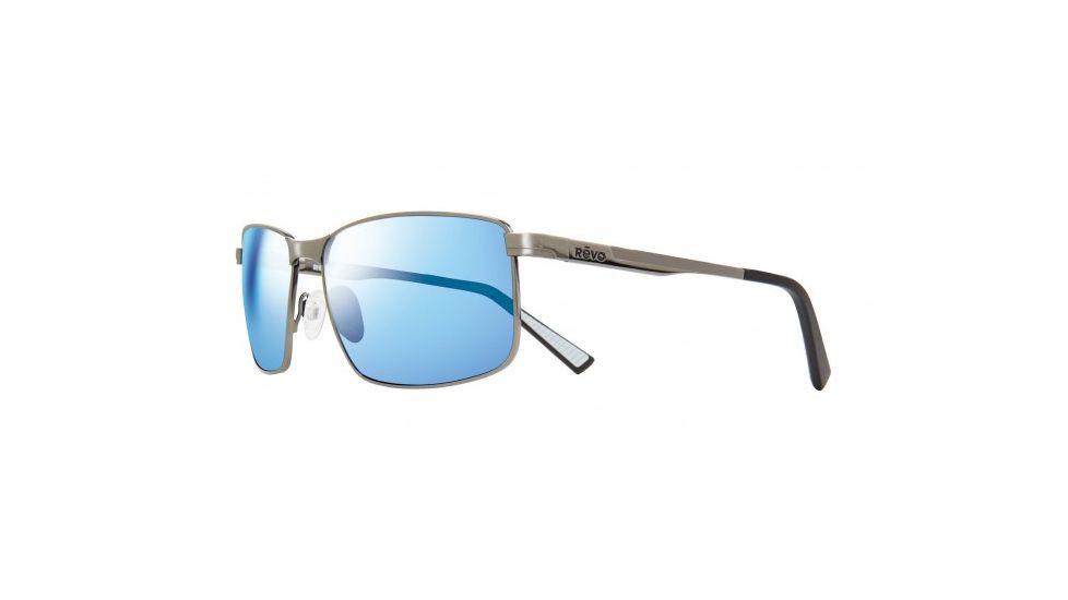 Revo Knox Sunglasses, Gunmetal Frame, Polarized Blue Water Lens, Polarized, RE 1047 00 BL