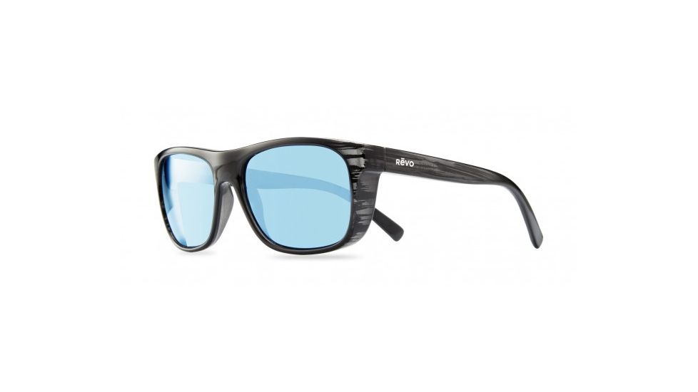 Revo Lukee Sunglasses, Black Woodgrain Frame, Blue Water Lens, Polarized, RE 1020 01 BL