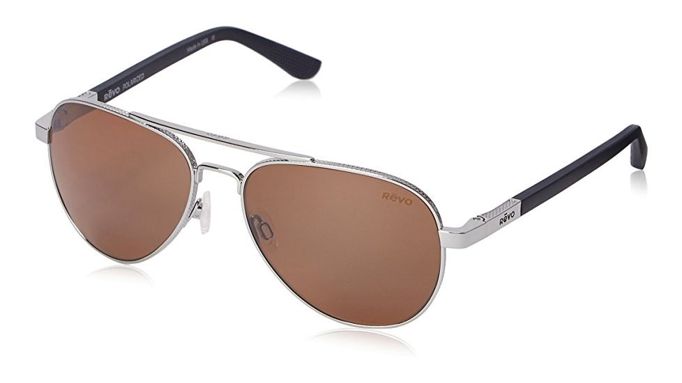 Revo Raconteur Single Vision Prescription Sunglasses, Chrome Frame, Polarized, RE 1011 03 STSV