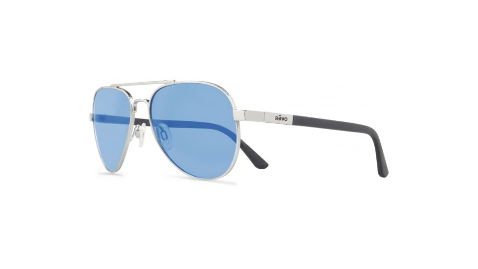 Revo Raconteur Single Vision Prescription Sunglasses, Chrome Frame, Polarized, RE 1011 03 BLSV