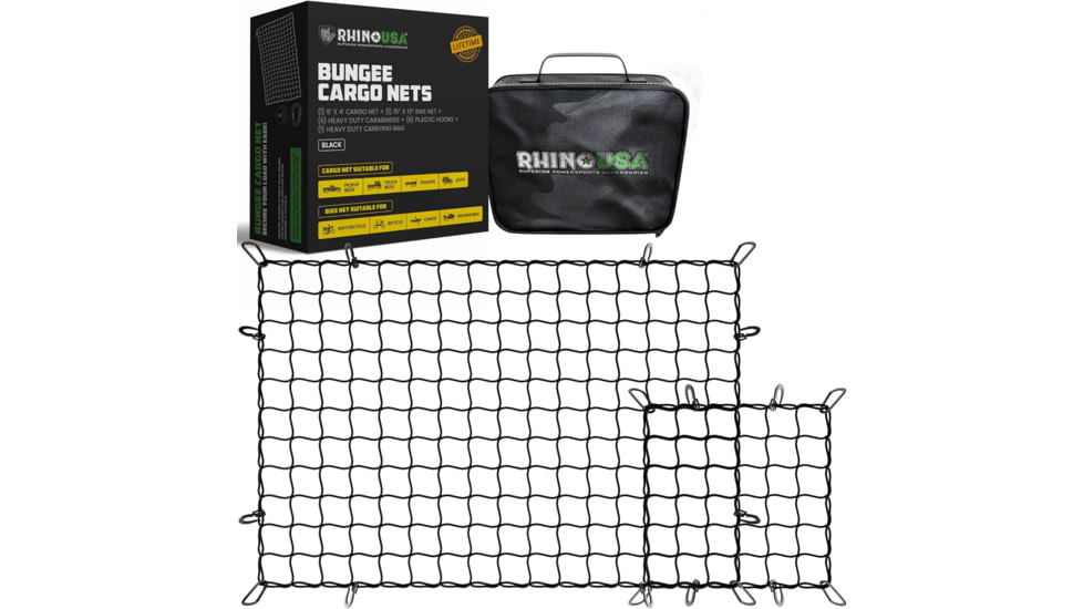Rhino USA Bungee Cargo Net Set 05C6C88B, AC-CNKIT-BLK