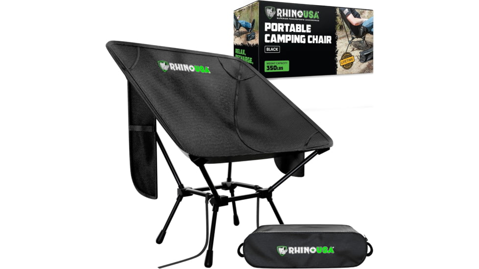 Rhino Usa Portable Camping Chair, CA-FRCHAIR-BLK