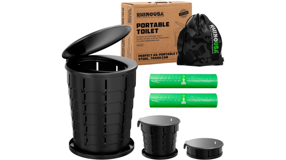 Rhino USA Portable Camping Toilet 2CD7C7DD, CA-TOPOP-BLK