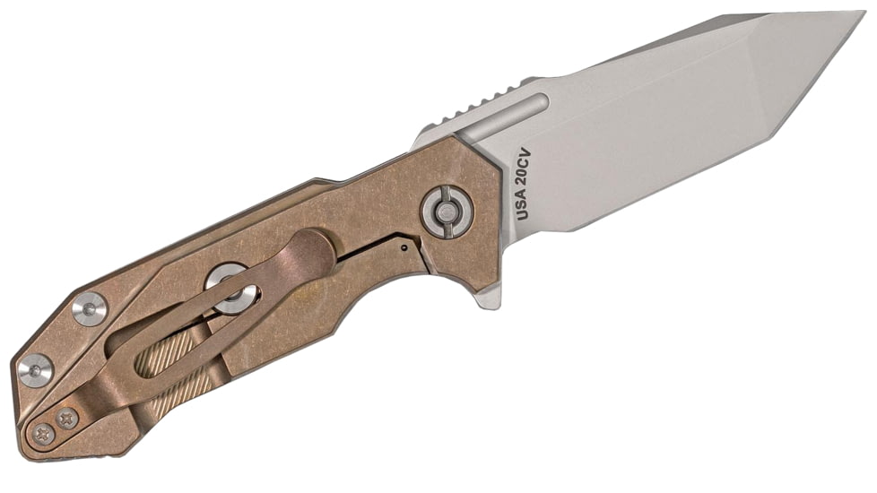Rick Hinderer Knives Half Track Spearpoint SW, Stonewash Bronze, Ti Bronze, K2009STSBR