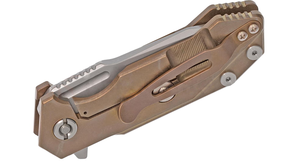 Rick Hinderer Knives Half Track Spearpoint SW, Stonewash Bronze, Ti Bronze, K2009STSBR