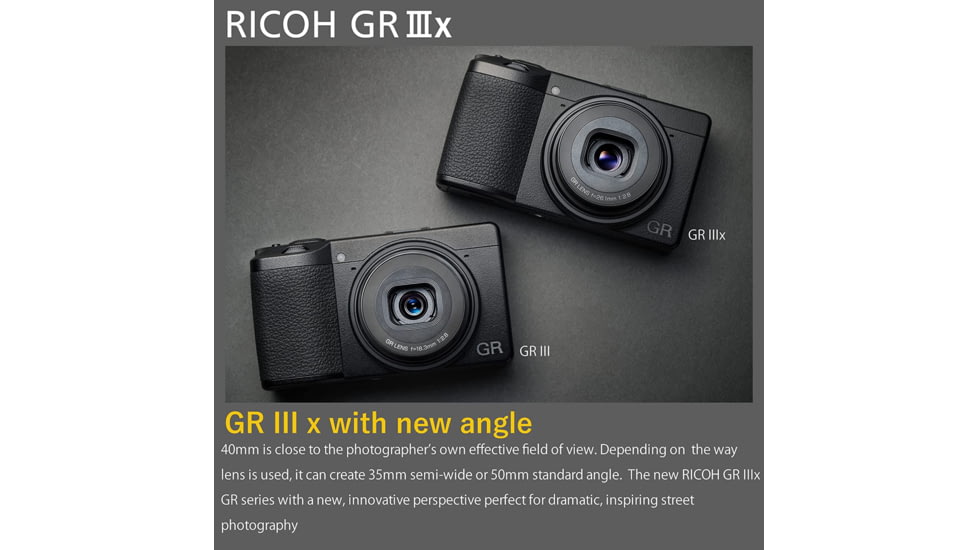 Ricoh GR IIIx Digital Camera, Black, 15286