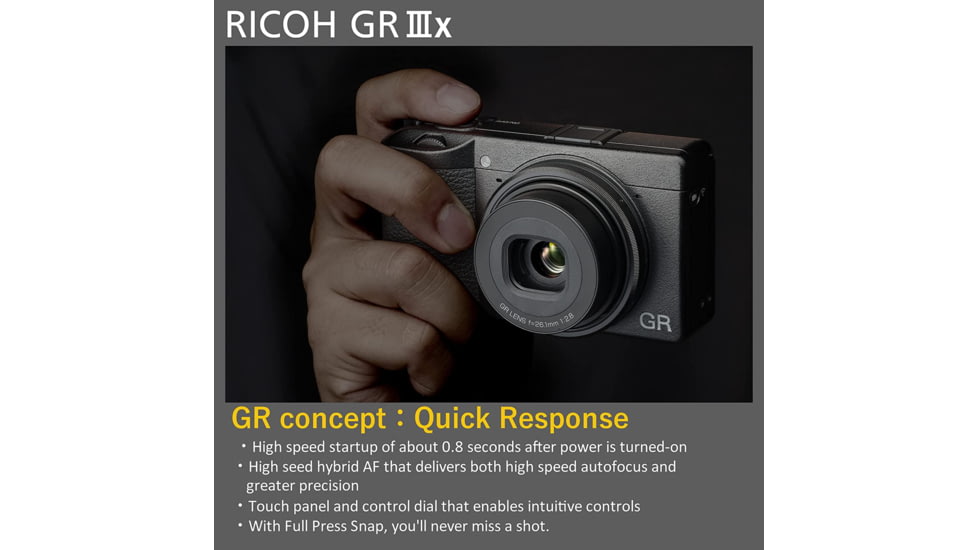 Ricoh GR IIIx Digital Camera, Black, 15286