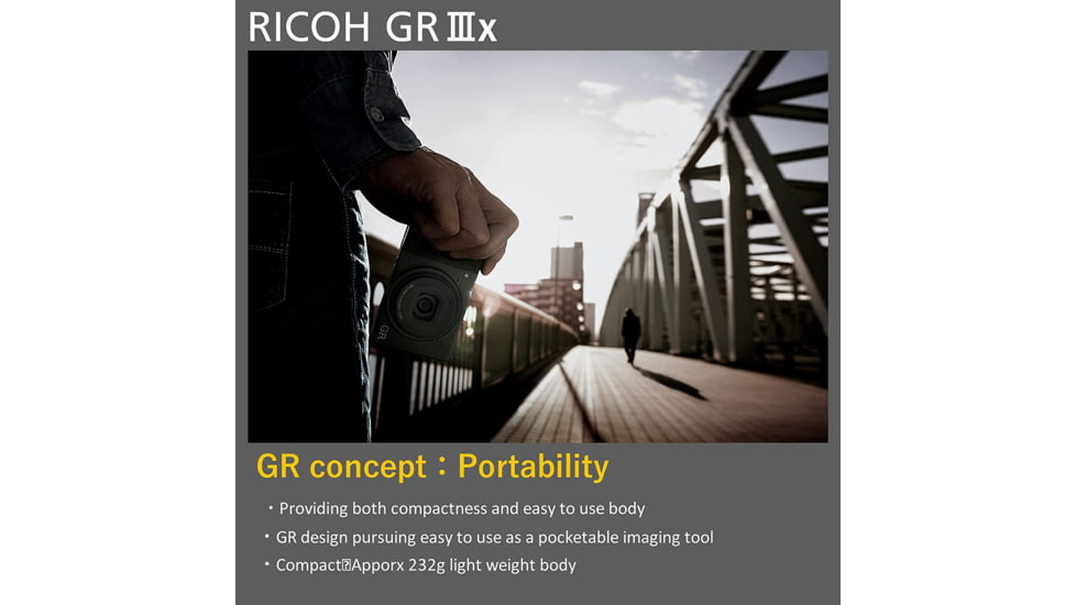 Ricoh GR IIIx Digital Camera, Black, 15286