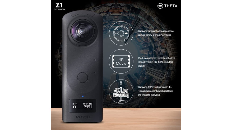 Ricoh Theta Z1 360 Camera, 51GB, Black, 910830