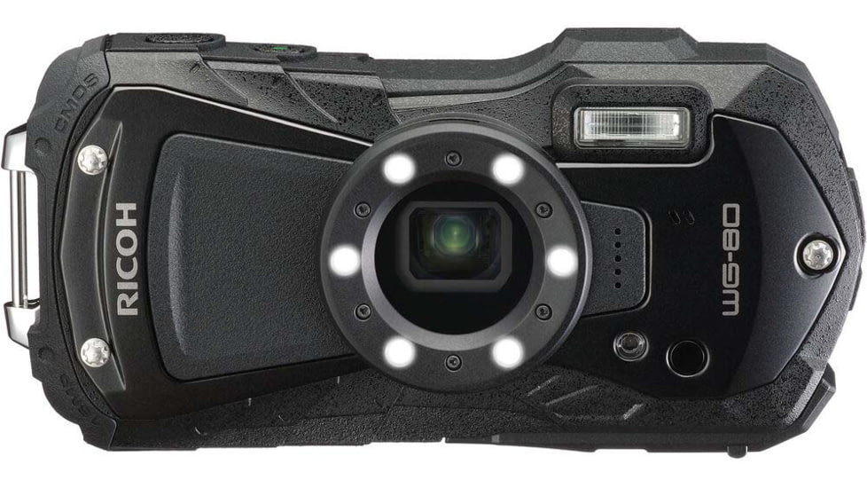 Ricoh WG-80 Digital Camera, Black, Black, 03123