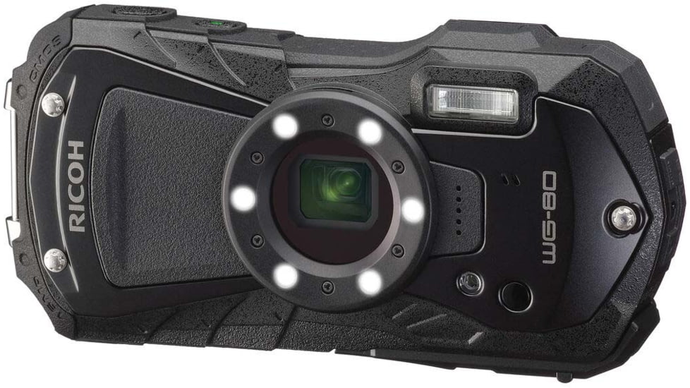Ricoh WG-80 Digital Camera, Black, Black, 03123