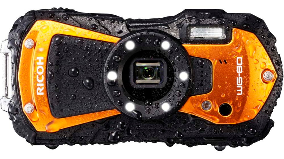 Ricoh WG-80 Digital Camera, Orange, Orange, 03128