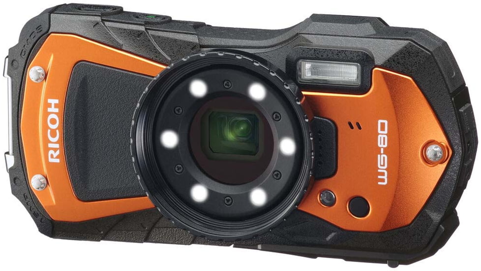 Ricoh WG-80 Digital Camera, Orange, Orange, 03128