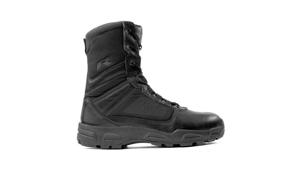 Ridge Footwear Momentum 5008 Lightweight Side Zipper Tactical Boots, Mens, 8in Height, Regular, Black, 6.5 US, 5008-6.5M