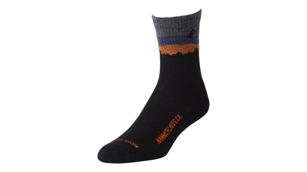 Ridge Merino Minaret Lightweight Merino Wool Hiking Crew Socks - Men's, Black, Large, 09001-BLK-L