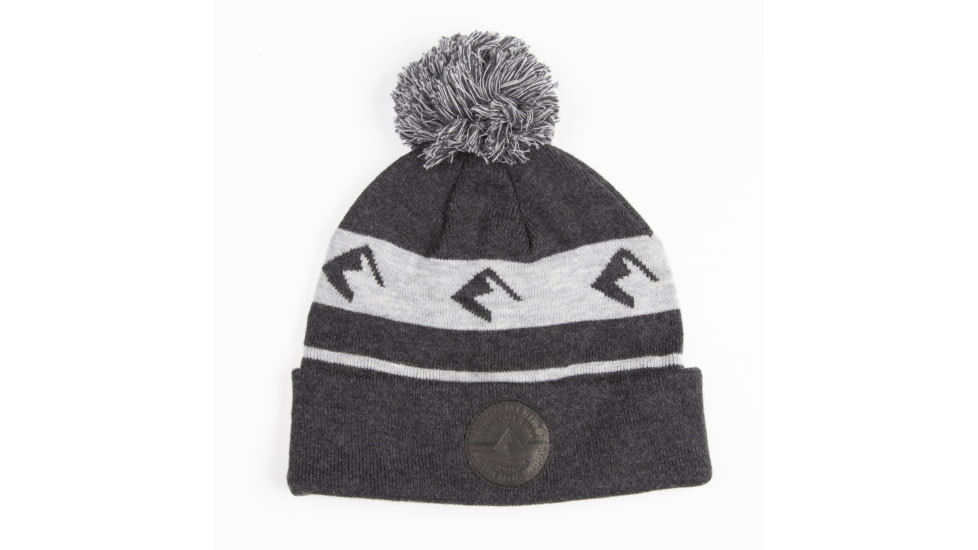 Ridge Merino Ridge Logo Pom Merino Wool Beanie, Heather Grey, One Size, 07020-HGR-OS