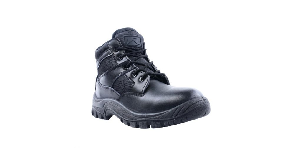 Ridge Outdoors Nighthawk Leather Mid Boot, Shock Absorbing Heel,6 Wide, Black 2006-06.0 WIDE