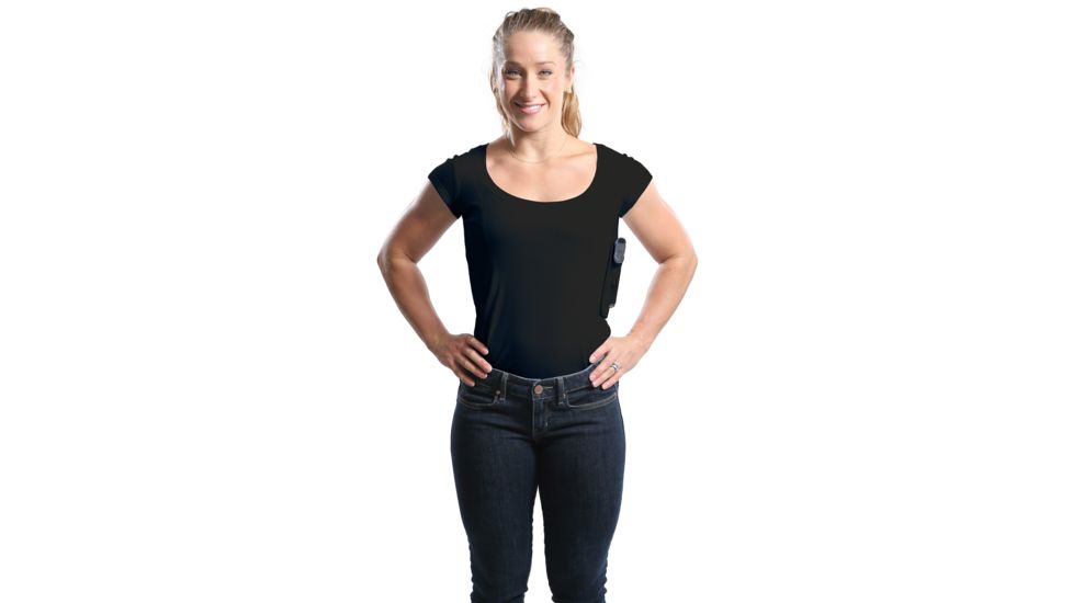 Ridge Outdoors Packin' Tee Women's Black Concealment Shirt, Black, Large, 421-L