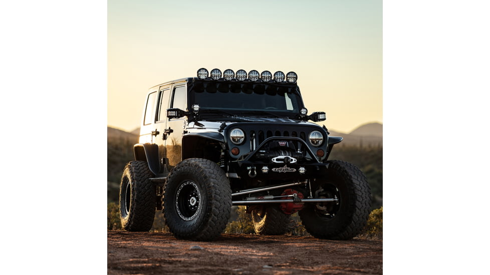 Rigid Industries 360 Series LED Off-Road Fog Light Drive Beam w/ Backlight / Black Housing, White, 4in, 36117