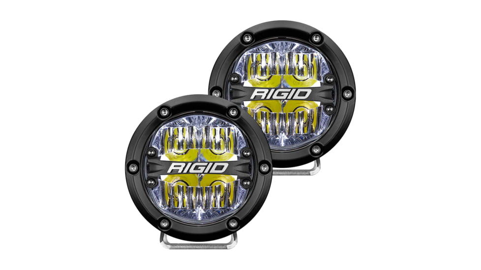 Rigid Industries 360 Series LED Off-Road Fog Light Drive Beam w/ Backlight / Black Housing, White, 4in, 36117