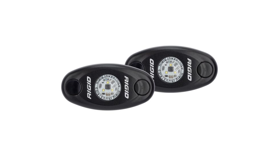 Rigid Industries A-Series Low Power LED Light w/ Black Housing, Pair, White, 482033