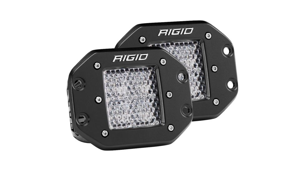 Rigid Industries D-Series PRO Flush Mount Diffused Light, Pair, Black, 212513