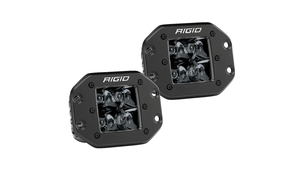 Rigid Industries Midnight Edition D-Series PRO Flush Mount Spot LED Light, Pair, Black, 212213BLK