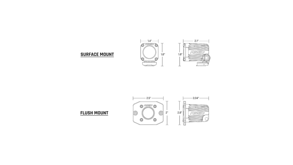 Rigid Industries Ignite 1000 Lumens LED Surface Mount Spot Light, Single, Black, 20511
