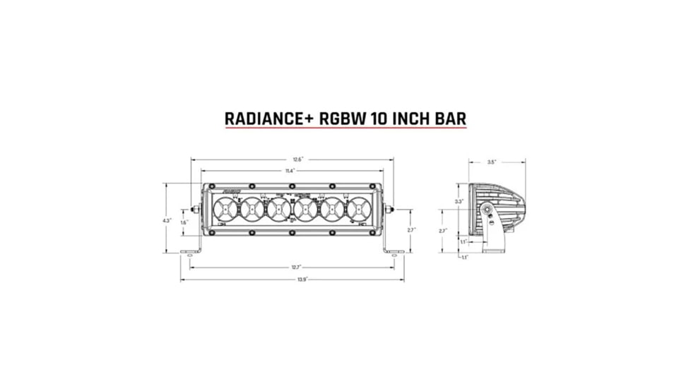 Rigid Industries Radiance + LED RGBW Light Bar, 10in, 210053