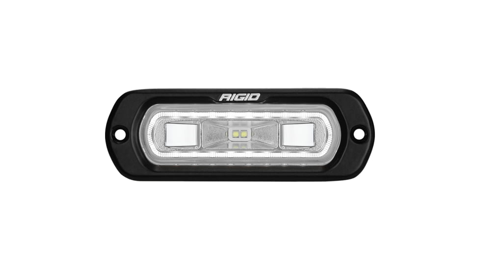 Rigid Industries SR-L Series LED Marine Spreader Light w/ Black Flush Mount, White Light w/White Halo, 52200