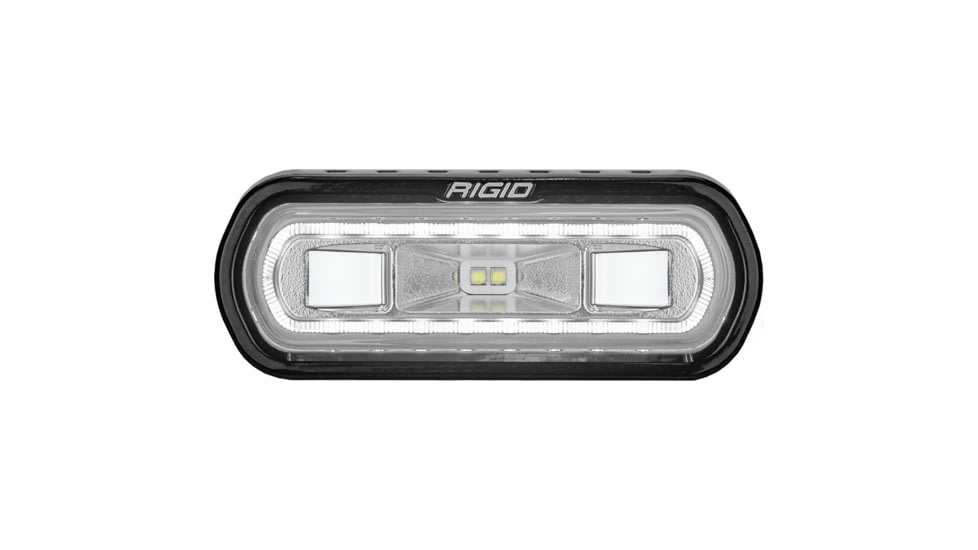 Rigid Industries SR-L Series LED Marine Spreader Light w/ Black Surface Mount, White Light w/White Halo, 52100