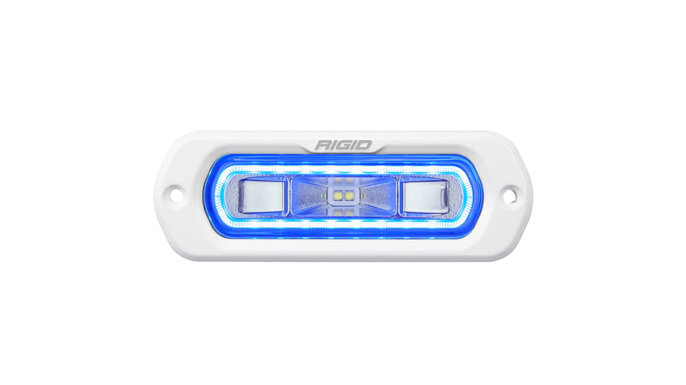Rigid Industries SR-L Series LED Marine Spreader Light w/ White Flush Mount, White Light w/Blue Halo, 51201