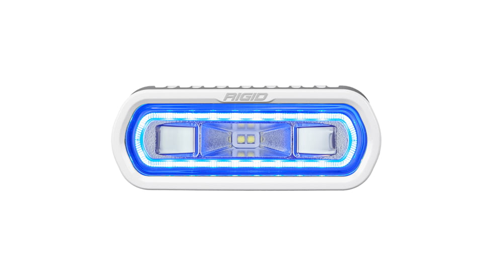 Rigid Industries SR-L Series LED Marine Spreader Light w/ White Surface Mount, White Light w/Blue Halo, 51101