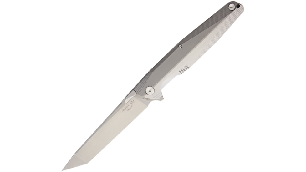 Rike Knife Kwaiken M390 Blade with Gray Matte Tiium Handle, 3.75in Satin Cpm S35Vn SS Tanto Blade, Gray Matte Titanium Handle, RK1507T