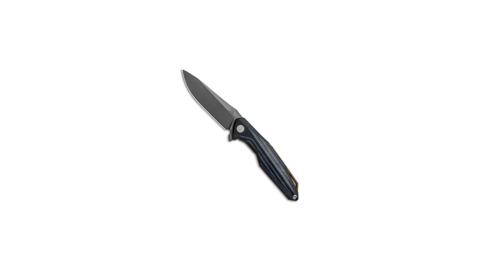 Rike Knife Rike Knife 801GS Kwaiken Frame Lock Knife Blue Stripe G-10 3.75" Gray, Black/Blue, 154CM, adult, BHQ-80876