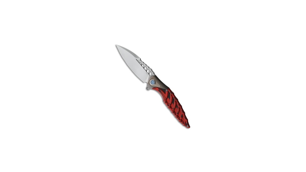 Rike Knife Rike Knife Thor7 Liner Lock Knife Black &amp; Red G-10/Ti 3.5" Bead Blast, Black/Red, 154CM, adult, BHQ-123316
