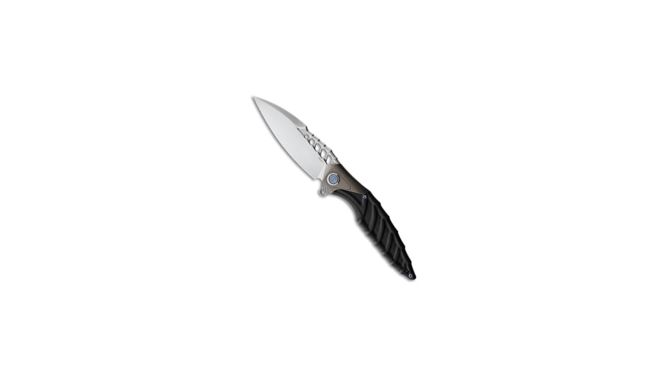 Rike Knife Rike Knife Thor7 Liner Lock Knife Integral Black Titanium/G-10 3.5" 154CM, Black/Gray, 154CM, adult, BHQ-123313