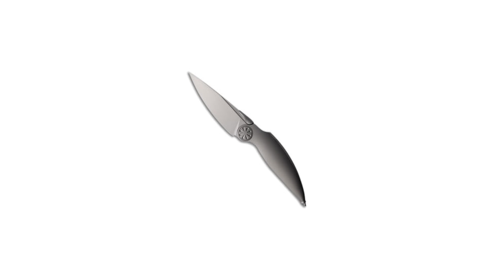 Rike Knife Predator-P Folding Knife, 3.74in, Bohler M390 Stainless Steel, Drop Point Blade, Titanium, Gray Handle, Gray/Silver, 8.46 inch, BHQ-221717