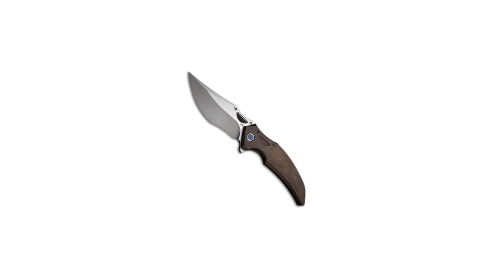 Rikeknife Rike Knife S05 V2 Frame Lock Knife Stonewash Bronze 3.5" Satin, Bronze, Bohler M390, adult, BHQ-225951