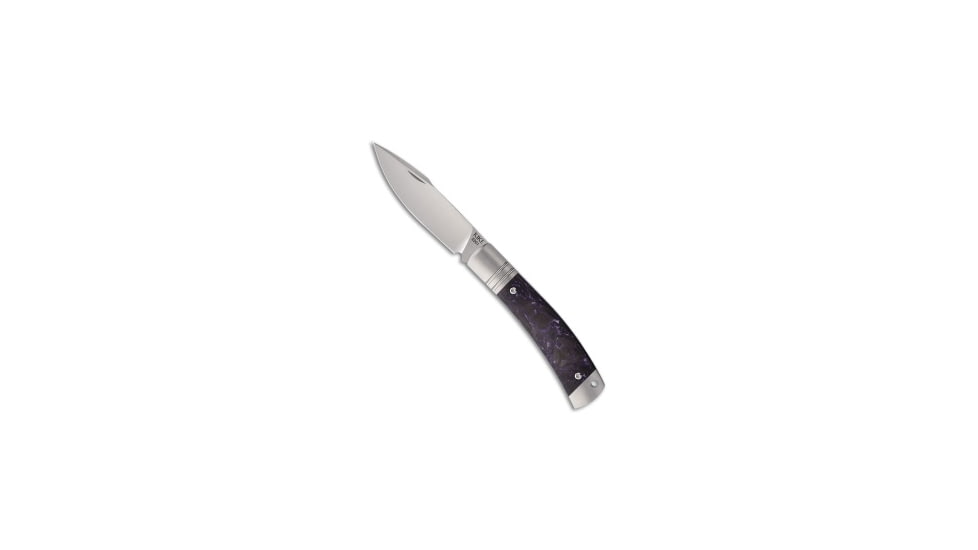 Rikeknife Rike Knife Slip Joint Pocket Knife Black + Purple Carbon Fiber 3" Satin M390, Black/Purple, Bohler M390, adult, BHQ-224217