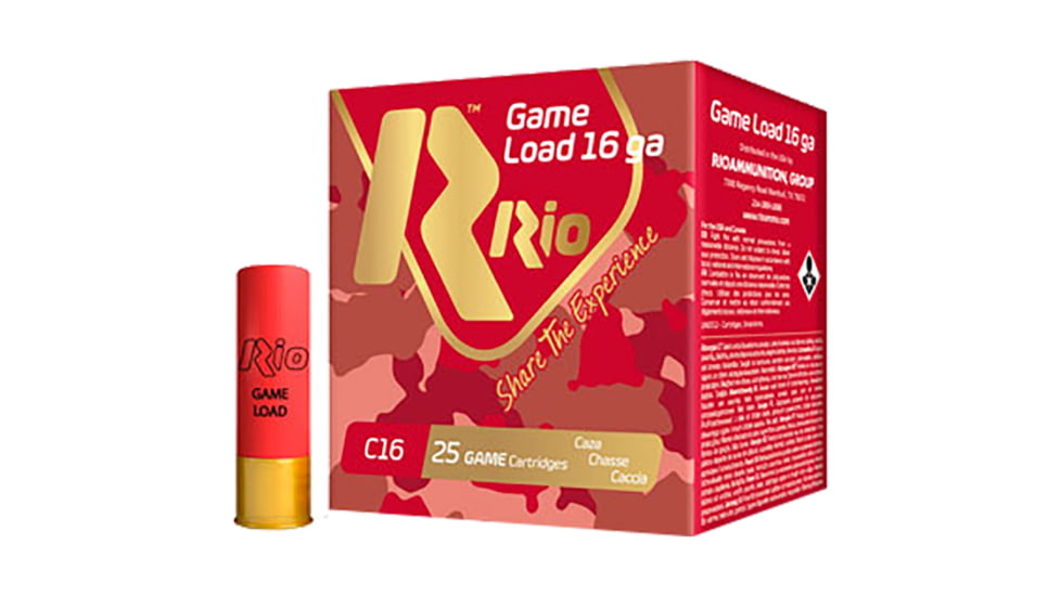 RIO Ammunition Game Load 16 Gauge 1 oz 2 3/4 in Centerfire Shotgun Ammo, 25 Rounds, RC1675