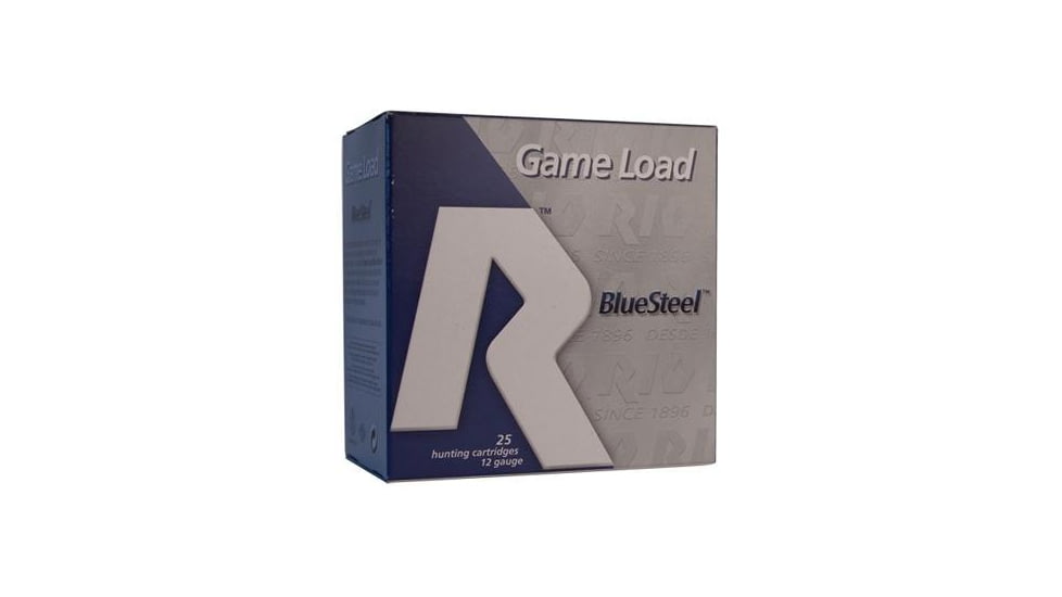 RIO Ammunition Game Load Blue Steel 12 ga 2 3/4in 1 1/8oz Size 4 25/box, GLBS324
