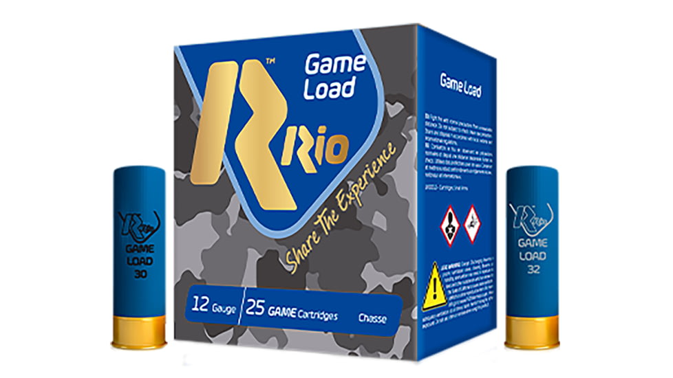 RIO Ammunition BlueSteel Game Load 12 Gauge 1 1/4 oz 2.75in #4 Shotgun Ammo, 25 Rounds, GLBS364