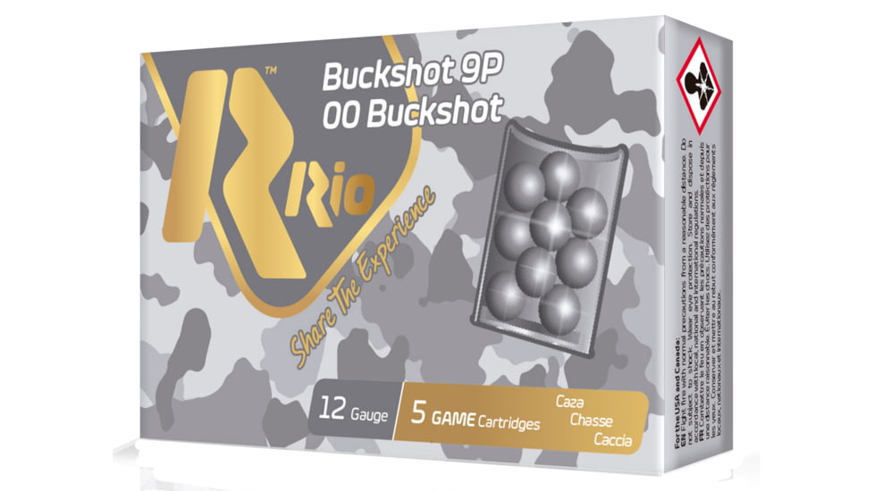 RIO Ammunition RB129 Royal Buck 12 Gauge 2.75 9 Pellets 00 Buck Shot 5 Bx/ 50