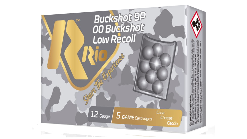 RIO Ammunition RBLR129 Royal Buck Low Recoil 12 Gauge 2.75 Buckshot 9 Pellets 0