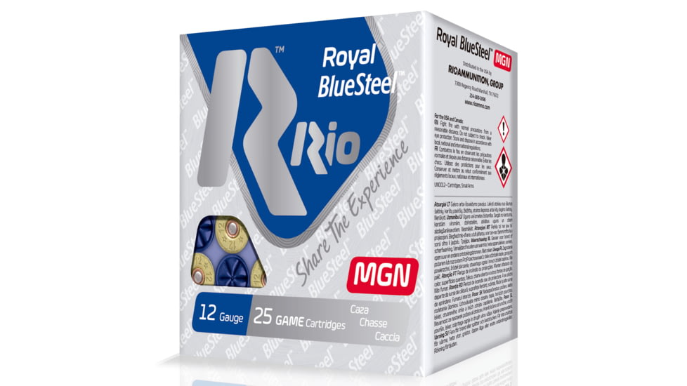 RIO Ammunition RBSM202 Royal BlueSteel Magnum 20 Gauge 3 1 Oz 2 Shot 25 Bx/ 10