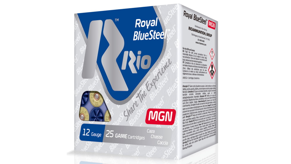 RIO Ammunition RBSM364 Royal BlueSteel Magnum 12 Gauge 3 1-1/4 Oz 4 Shot 25 Bx/