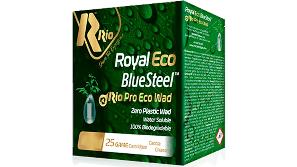 RIO Ammunition Royal 28 ECO BlueSteel 12 Gauge 2 3/4 in 1 oz 5 Shot Shotgun Ammo, 25 Rounds, GLEBS285