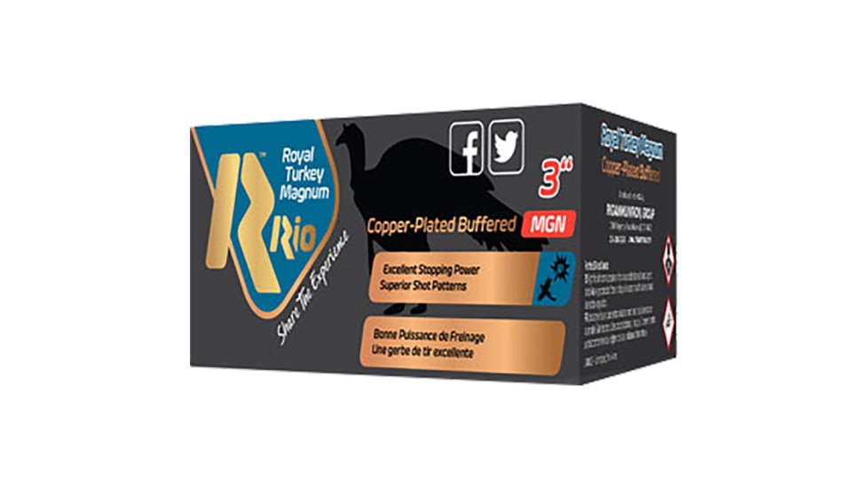 RIO Ammunition Royal Turkey Buffered Copper MGN 50 12 Gauge 3 in 1 3/4 oz 4 Shot Shotgun Ammo, 10 Rounds, RTBCM504